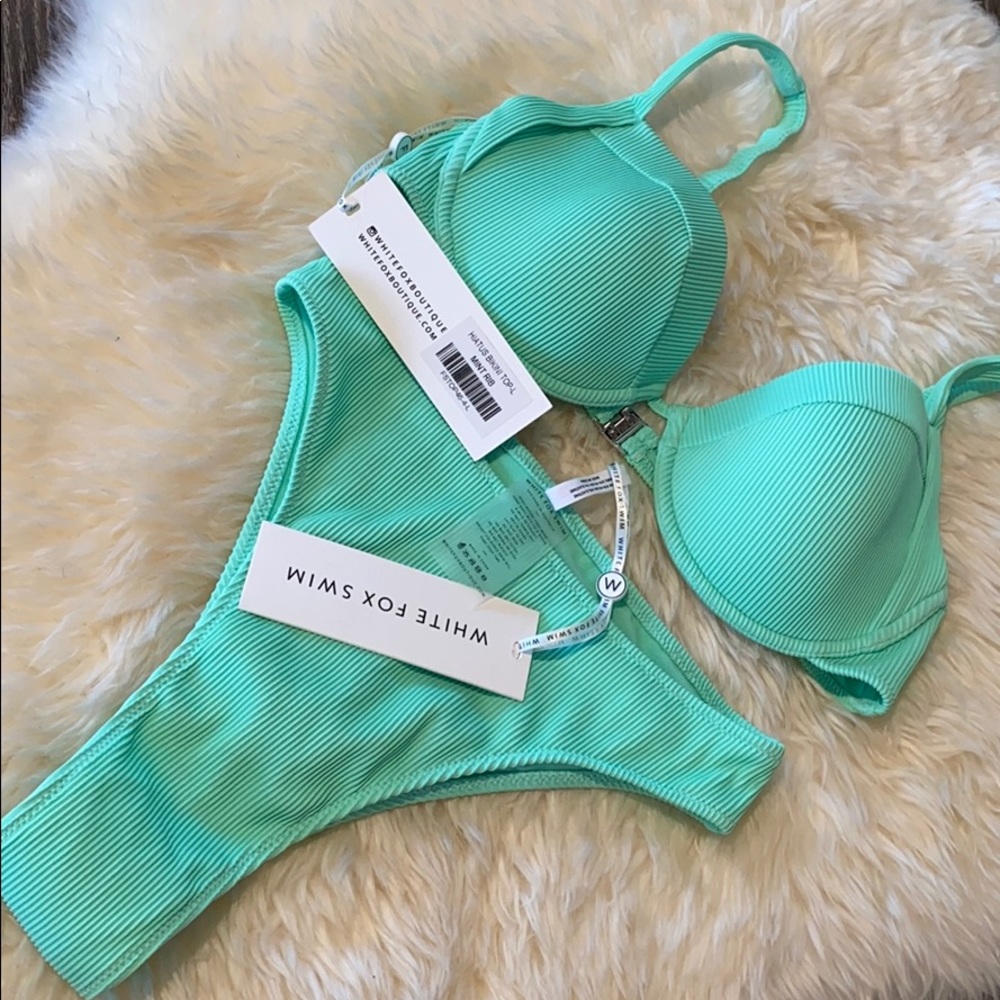 NWT Large top Med Bottom White Fox Swim